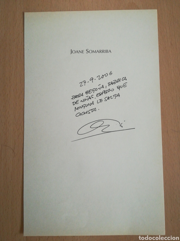 Coleccionismo deportivo: Aut&oacute;grafo de la m&iacute;tica ciclista Joane Somarriba. - Foto 1