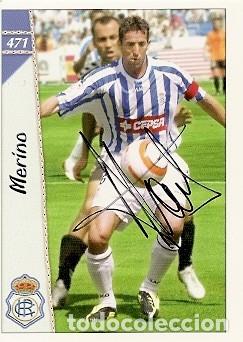 Sammelleidenschaft Sport: CROMO FIRMADO - AUTOGRAFO FUTBOL - MERINO - RECREATIVO HUELVA