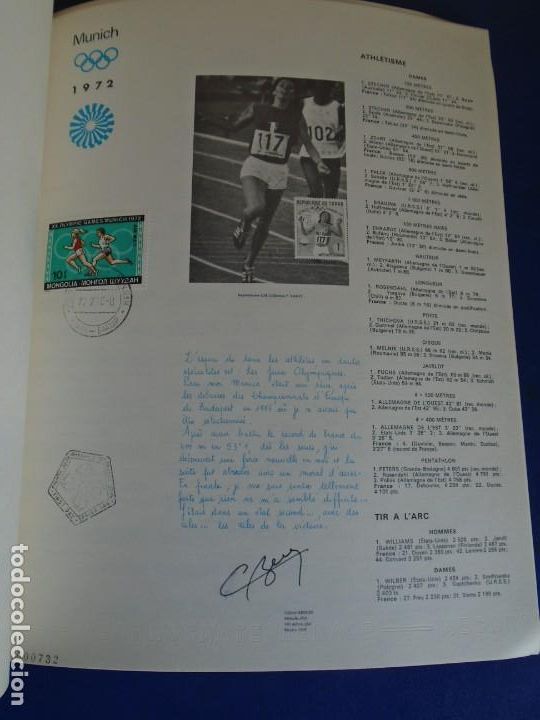 Coleccionismo deportivo: (COM-211200)SELLOS MUNICH 1972 Y AUTOGRAFOS - Foto 13