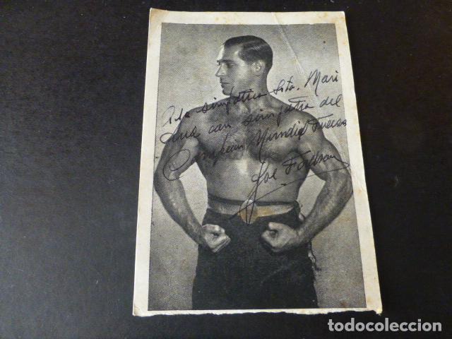 Coleccionismo deportivo: JOE BOXEADOR CON FIRMA AUTOGRAFA POSTAL - Foto 1