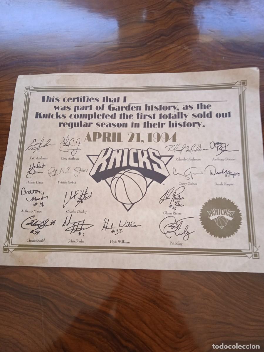Coleccionismo deportivo: Certificado de baloncesto con firmas del 1994 - Foto 1