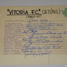 Coleccionismo deportivo: VICTORIA FC SETÚBAL 1960 / 61 PORTUGAL - AUTOGRAFOS ORIGINALES DE LA PLANTILLA, 13X16CM