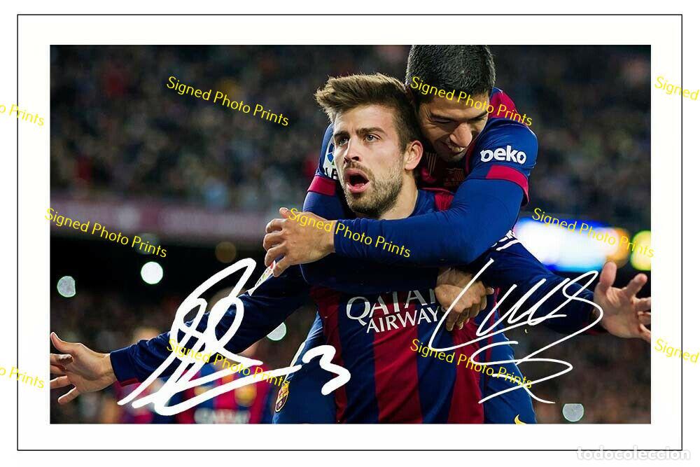 Sammelleidenschaft Sport: Gerard Piqu&eacute; & Luis Suarez &rdquo;BARCELONA&rdquo; - FOTO FIRMADA - FIRMA IMPRESA - ENV&Iacute;O GRATIS