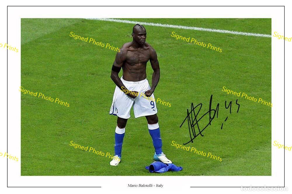 Sammelleidenschaft Sport: MARIO BALOTELLI &rdquo;ITALIA&rdquo; - FOTO FIRMADA - FIRMA IMPRESA - ENV&Iacute;O GRATIS
