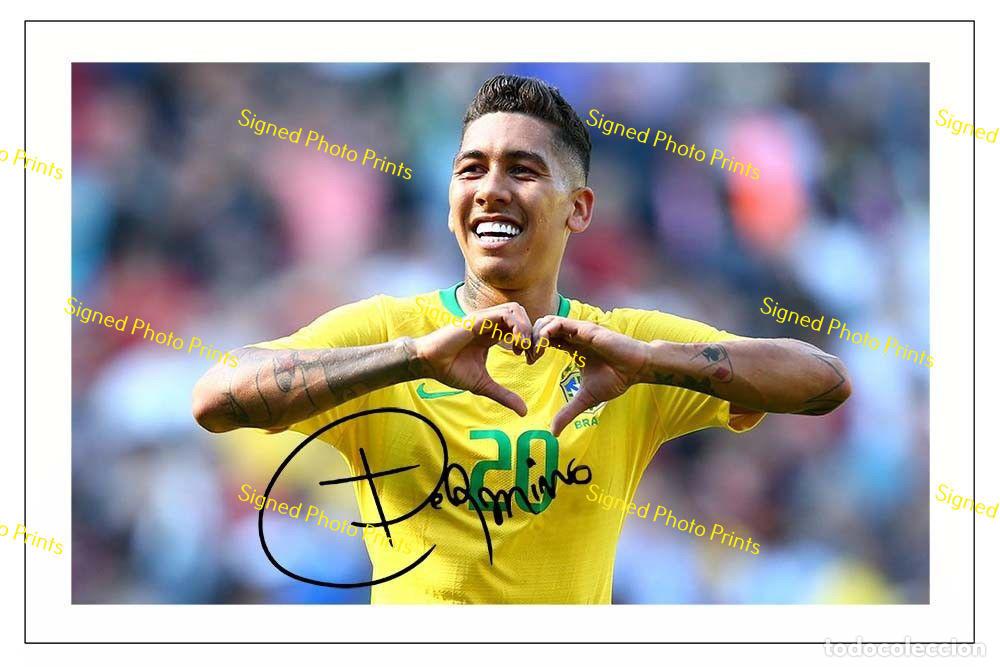 Sammelleidenschaft Sport: Roberto Firmino &rdquo;BRASIL&rdquo; - FOTO FIRMADA - FIRMA IMPRESA - ENV&Iacute;O GRATIS