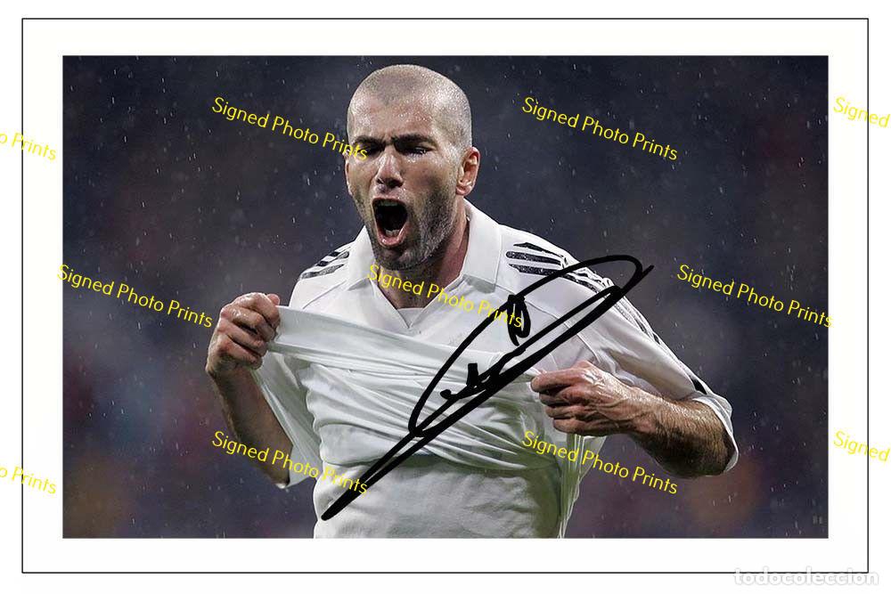 Coleccionismo deportivo: ZINEDINE ZIDANE &rdquo;REAL MADRID&rdquo; - FOTO FIRMADA - FIRMA IMPRESA - ENV&Iacute;O GRATIS