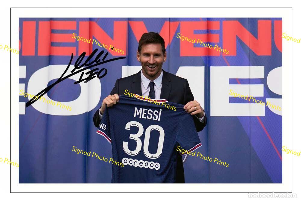 Sammelleidenschaft Sport: LIONEL MESSI &rdquo;PARIS SAINT GERMAIN&rdquo; - FOTO FIRMADA - FIRMA IMPRESA - ENV&Iacute;O GRATIS
