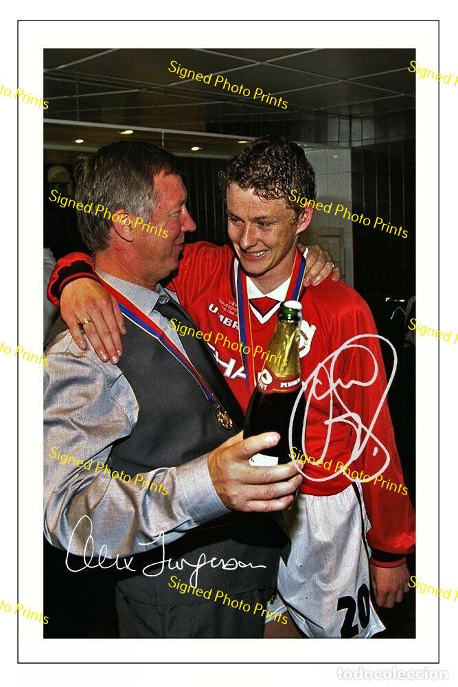Sammelleidenschaft Sport: Alex Ferguson & Ole Solskjaer &rdquo;Manchester United&rdquo; - FOTO FIRMADA - FIRMA IMPRESA - ENV&Iacute;O GRATIS