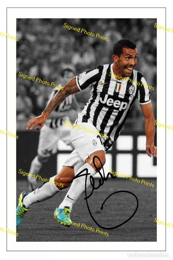 Sammelleidenschaft Sport: CARLOS TEVEZ &rdquo;JUVENTUS&rdquo; - FOTO FIRMADA - FIRMA IMPRESA - ENV&Iacute;O GRATIS