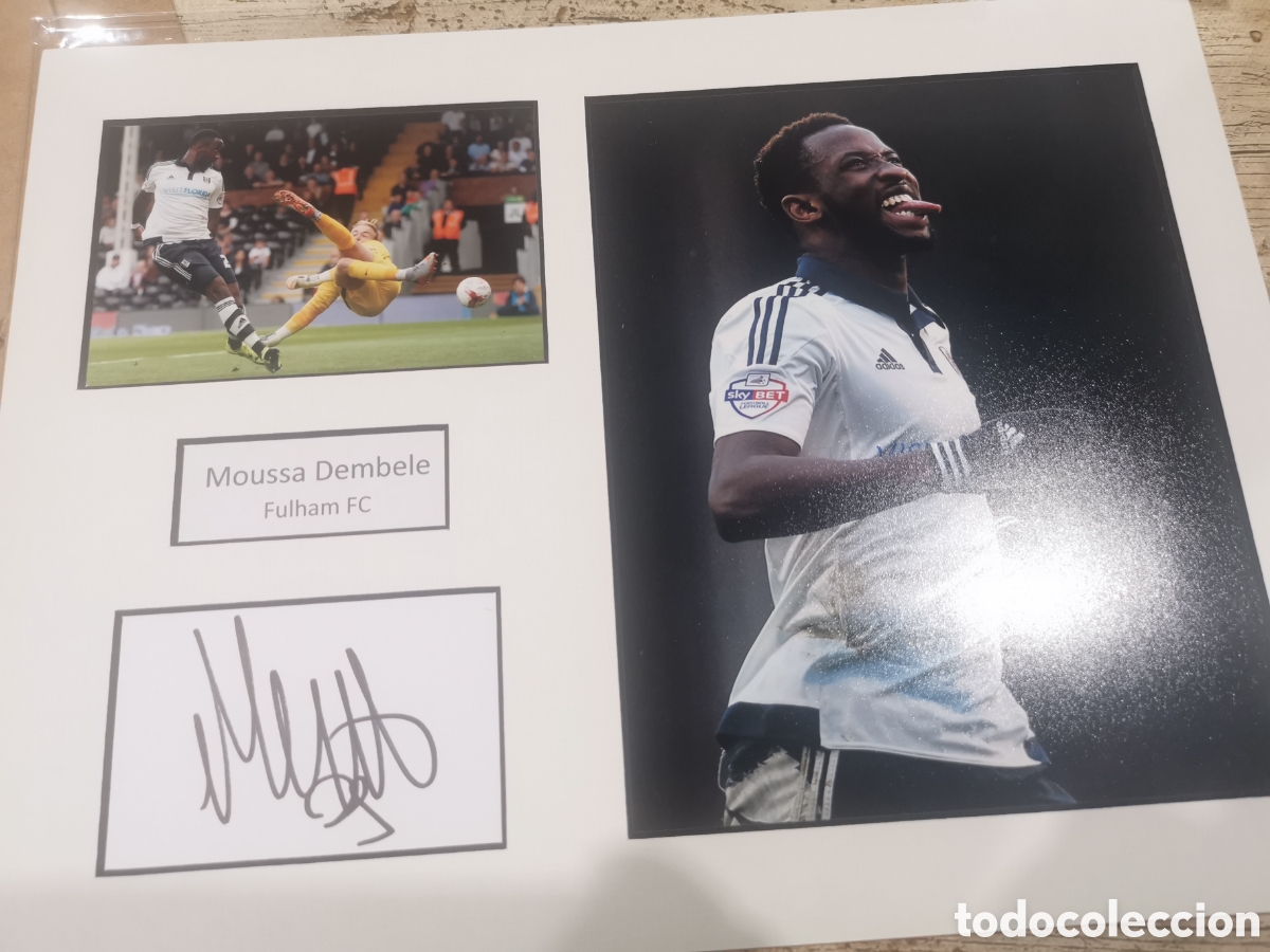Sports collectibles: MOUSSA DEMBEL&Eacute; SIGNED AUTOGRAPH FULHAM, LYON, AT MADRID, CELTIC ROOKIE