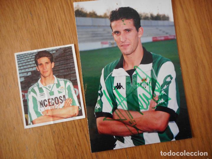 Sports collectibles: ANTIGUA FOTOGRAFIA FIRMADA Y CROMO. MERINO JUGADOR REAL BETIS BALOMPIE A&Ntilde;OS 90