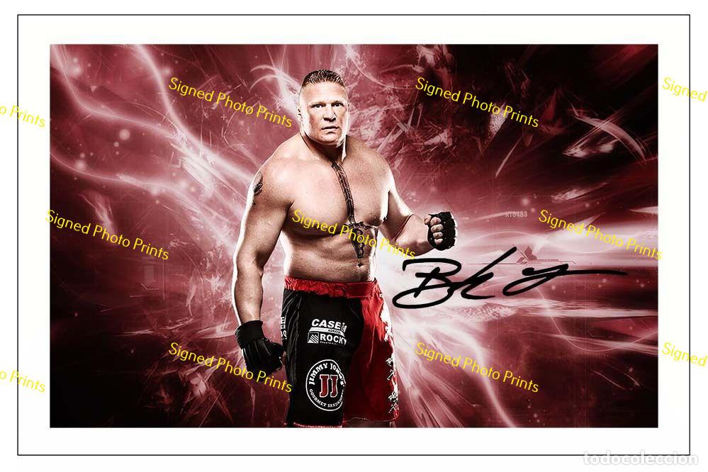 Sammelleidenschaft Sport: WWE BROCK LESNAR THE BEAST - FOTO FIRMADA FIRMA IMPRESA - ENV&Iacute;O GRATIS