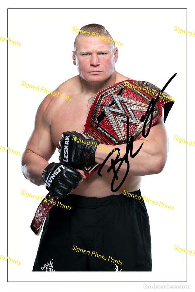 Sammelleidenschaft Sport: WWE BROCK LESNAR - FOTO FIRMADA FIRMA IMPRESA - ENV&Iacute;O GRATIS