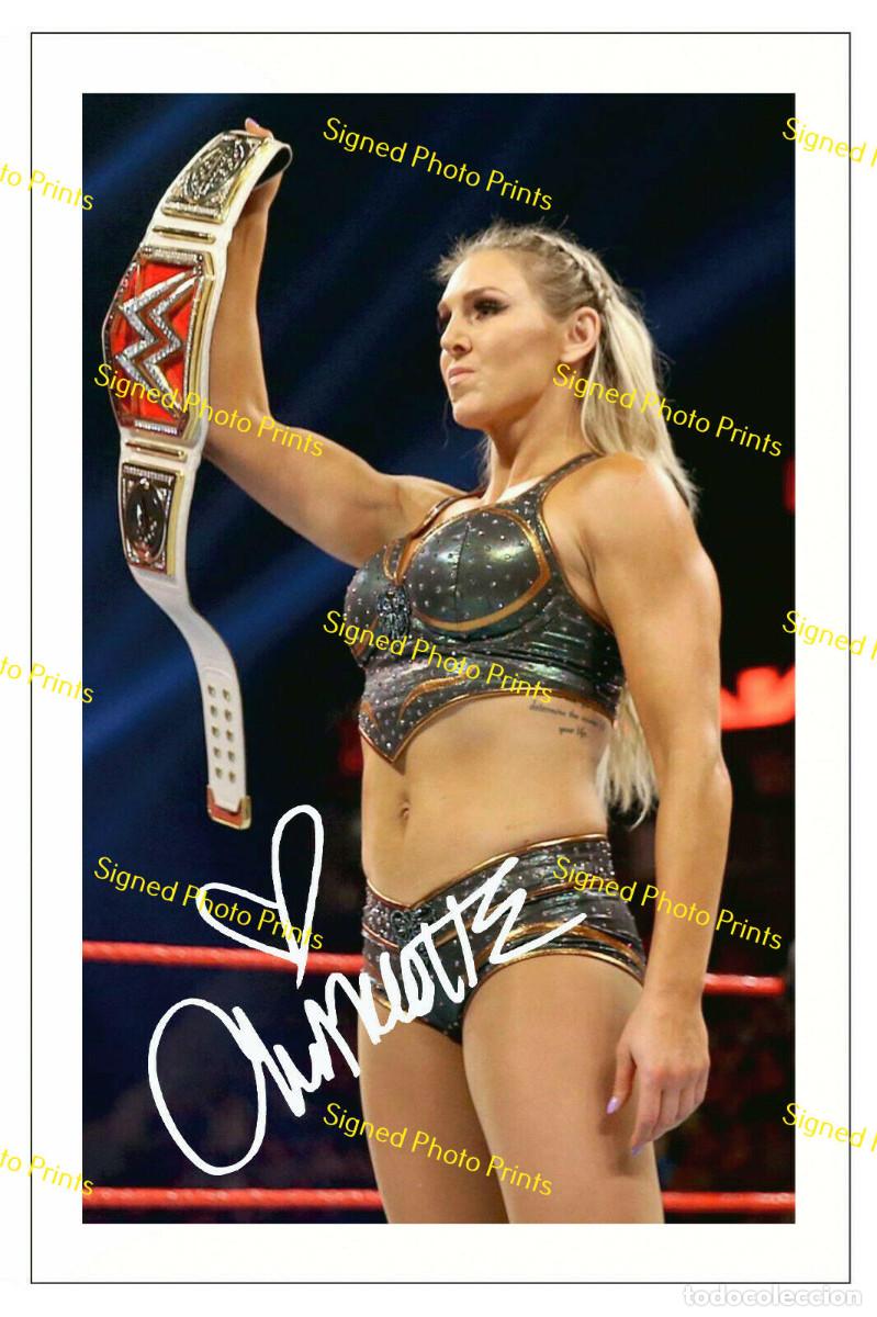 Sammelleidenschaft Sport: WWE CHARLOTTE FLAIR - FOTO FIRMADA FIRMA IMPRESA - ENV&Iacute;O GRATIS