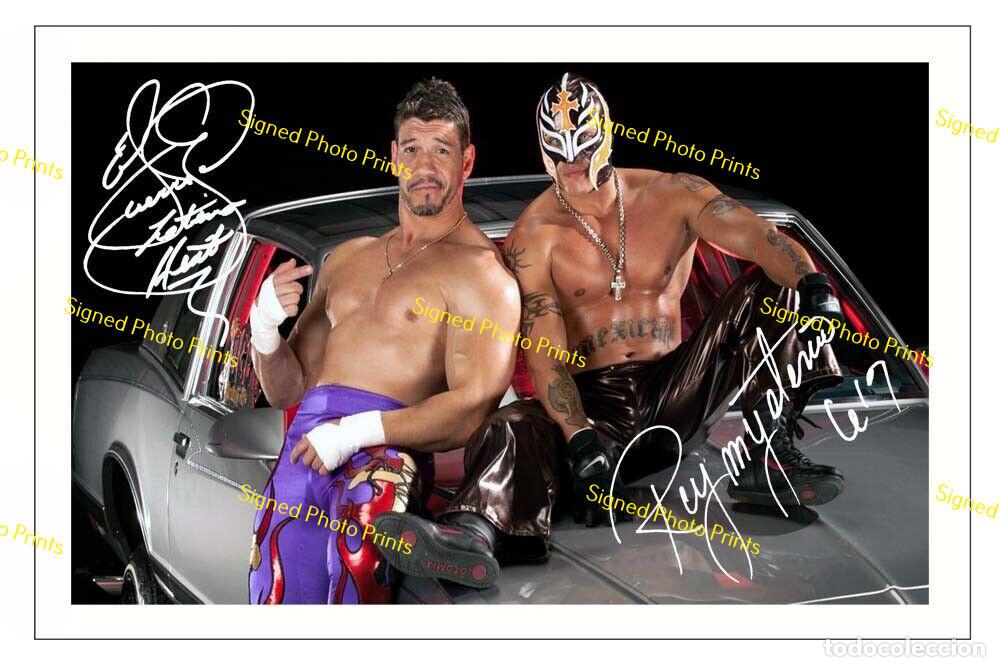 Sammelleidenschaft Sport: WWE EDDIE GUERRERO & REY MYSTERIO - FOTO FIRMADA - FIRMA IMPRESA - ENV&Iacute;O GRATIS
