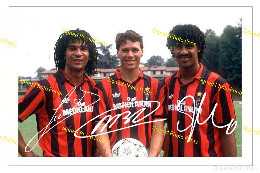 Sammelleidenschaft Sport: VAN BASTEN GULLIT & RIJKAARD &rdquo;MILAN&rdquo; - FOTO FIRMADA - FIRMA IMPRESA - ENV&Iacute;O GRATIS