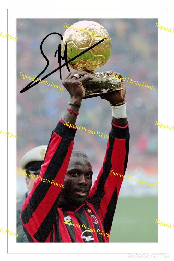 Sammelleidenschaft Sport: GEORGE WEAH &rdquo;MILAN&rdquo; - FOTO FIRMADA - FIRMA IMPRESA - ENV&Iacute;O GRATIS