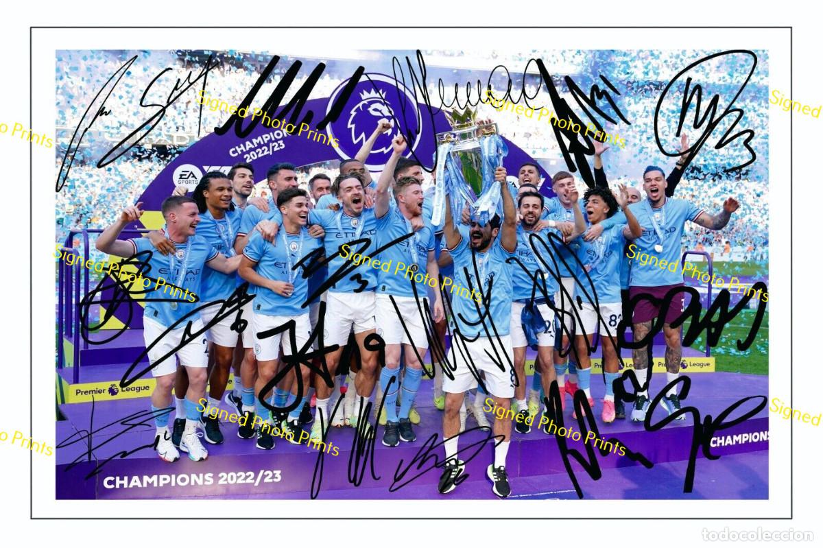Sammelleidenschaft Sport: MANCHESTER CITY &rdquo;WINNER CHAMPIONS LEAGUE 2022-23&rdquo; - FOTO FIRMADA - FIRMA IMPRESA - ENV&Iacute;O GRATIS