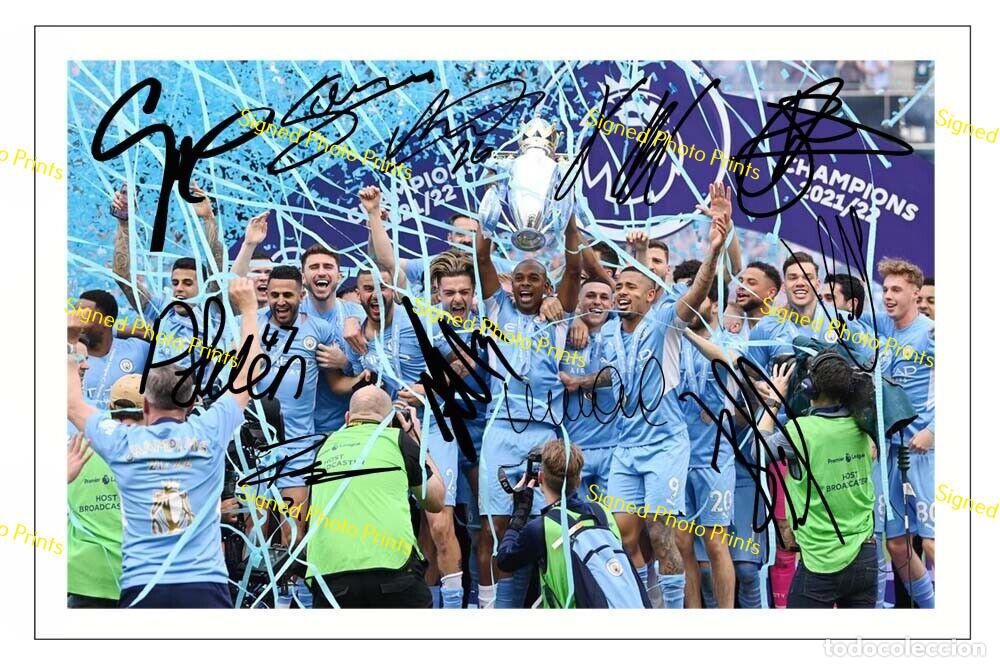 Sammelleidenschaft Sport: MANCHESTER CITY &rdquo;WINNER CHAMPIONS LEAGUE 2022-23&rdquo; - FOTO FIRMADA - FIRMA IMPRESA - ENV&Iacute;O GRATIS