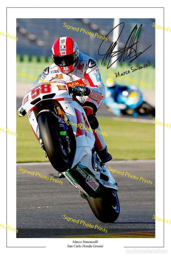 Coleccionismo deportivo: MOTO GP - MARCO SIMONCELLI &rdquo;HONDA&rdquo; - FOTO FIRMADA - FIRMA IMPRESA - ENV&Iacute;O GRATIS