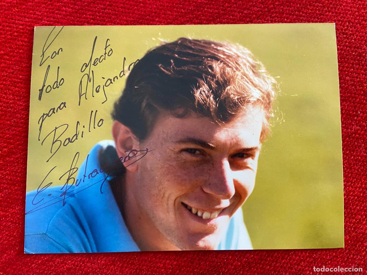 Sammelleidenschaft Sport: R24169 FOTO FOTOGRAFIA EMILIO BUTRAGUE&Ntilde;O EL BUITRE REAL MADRID FIRMA AUTOGRAFO