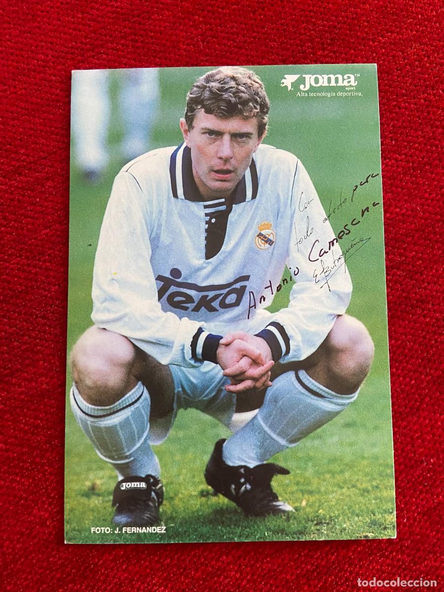 Sammelleidenschaft Sport: R24184 FOTO FOTOGRAFIA POSTAL EMILIO BUTRAGUE&Ntilde;O EL BUITRE REAL MADRID FIRMA AUTOGRAFO JOMA