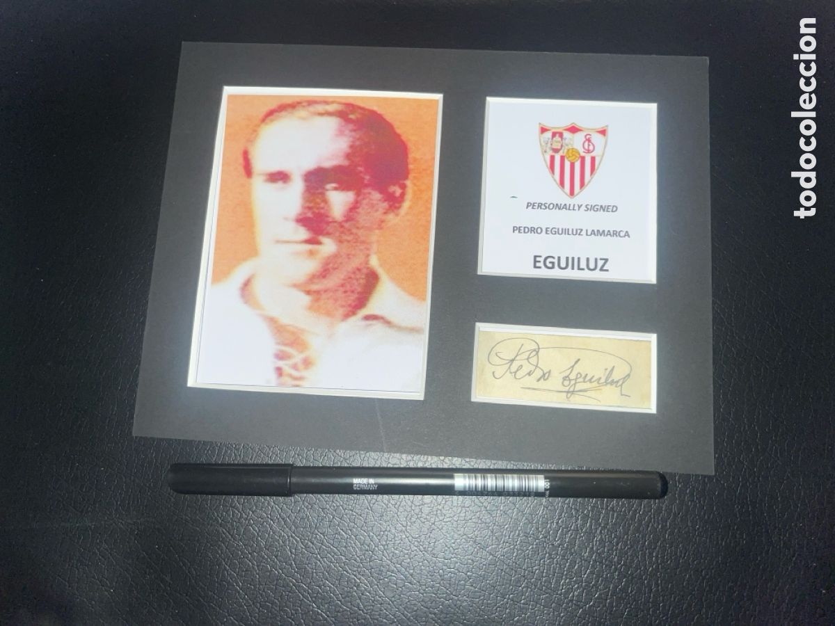 Coleccionismo deportivo: 1946 SEVILLA CF EGUILUZ AUTOGRAFO CON COA - Foto 1