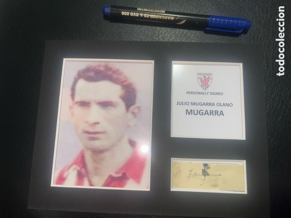 Coleccionismo deportivo: 1944 ATHLETIC DE BILBAO MUGARRA AUTOGRAFO CON COA - Foto 2