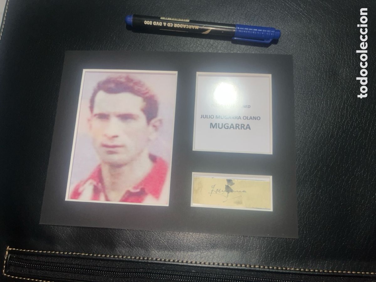 Coleccionismo deportivo: 1944 ATHLETIC DE BILBAO MUGARRA AUTOGRAFO CON COA - Foto 1