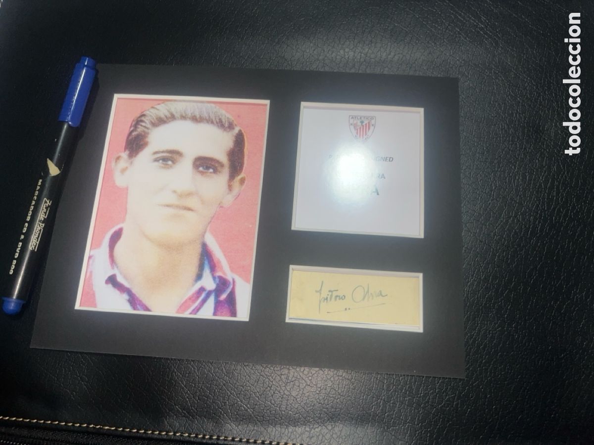 Coleccionismo deportivo: 1944 ATHLETIC DE BILBAO URRA AUTOGRAFO CON COA - Foto 2