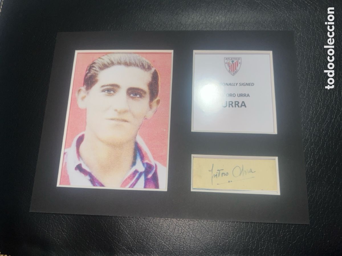 Coleccionismo deportivo: 1944 ATHLETIC DE BILBAO URRA AUTOGRAFO CON COA - Foto 1