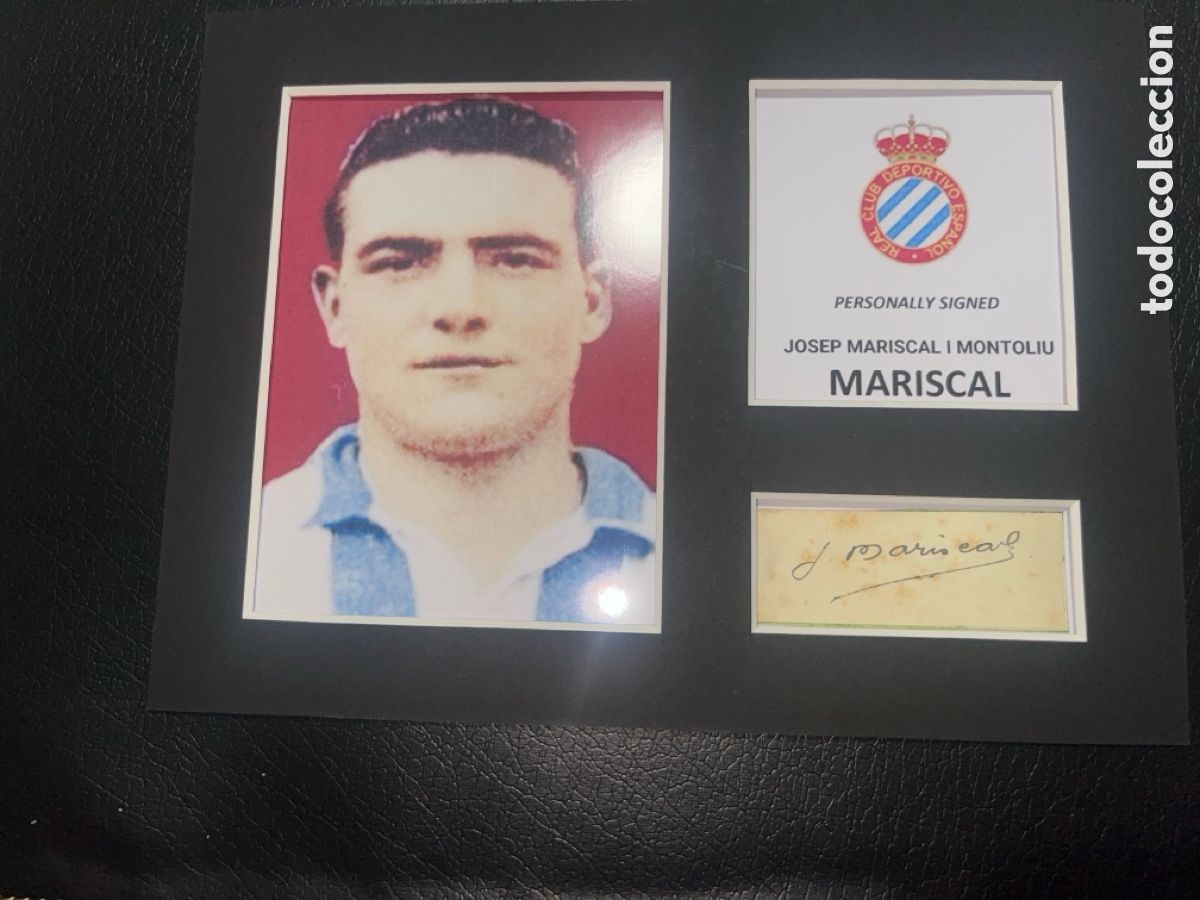 Coleccionismo deportivo: 1947 RCD ESPA&Ntilde;OL MARISCAL AUTOGRAFO CON COA - Foto 1