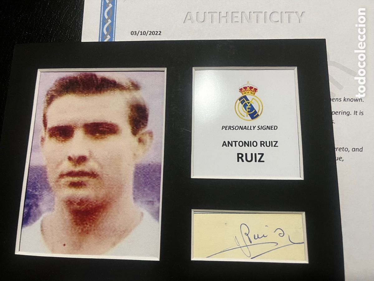 Coleccionismo deportivo: 1961 REAL MADRID RUIZ AUTOGRAFO CON COA - Foto 1