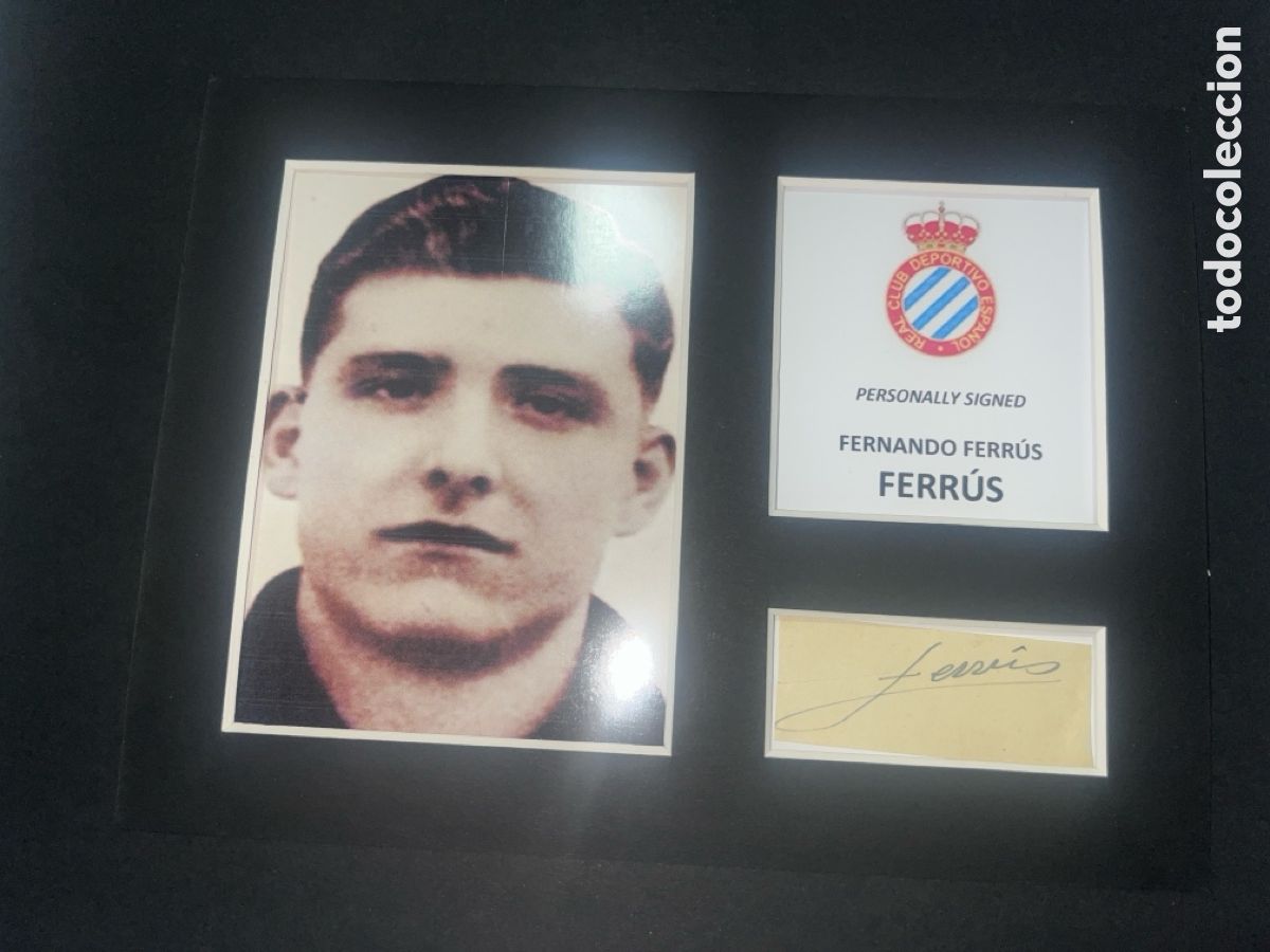 Coleccionismo deportivo: 1945 RCD ESPA&Ntilde;OL FERR&Uacute;S AUTOGRAFO CON COA - Foto 1