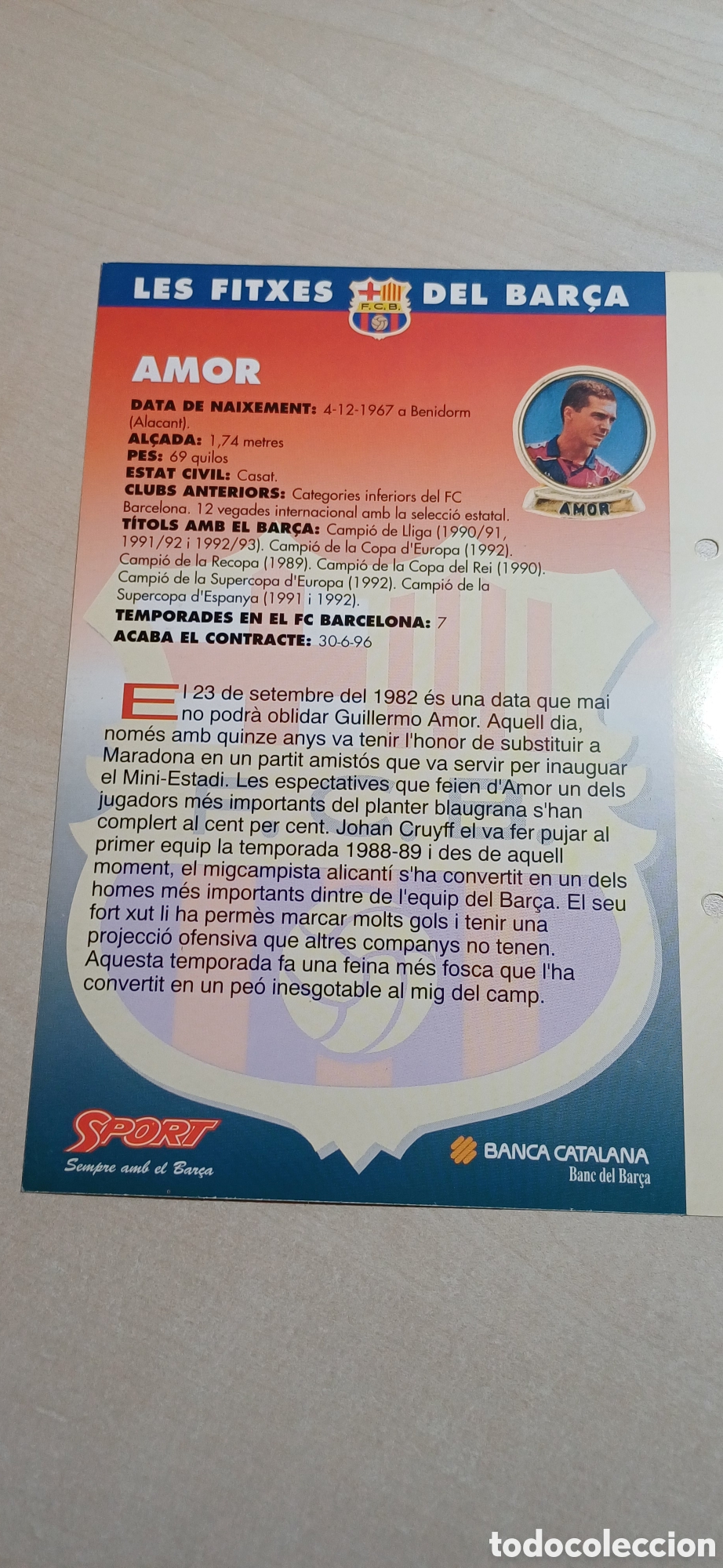 Coleccionismo deportivo: Autografo Guillermo Amor - Foto 3