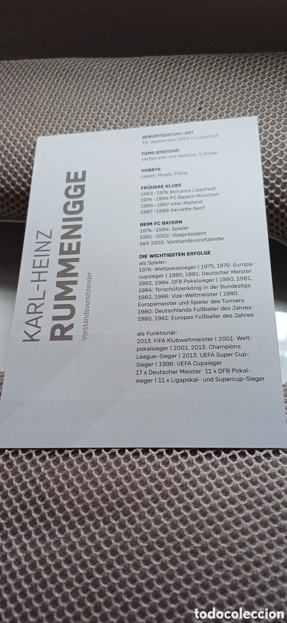 Coleccionismo deportivo: Aut&oacute;grafo Rummenigge - Foto 2