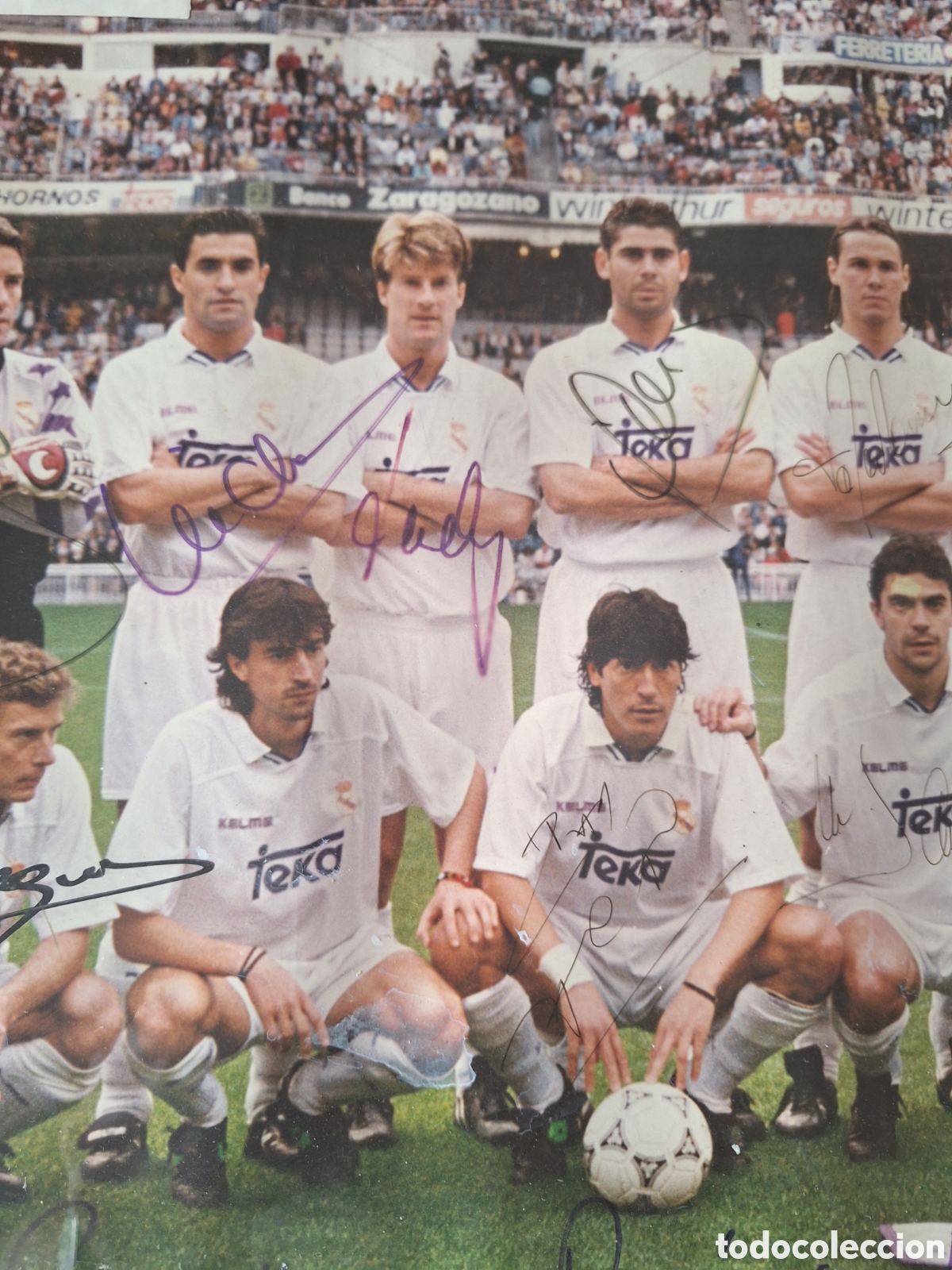 Coleccionismo deportivo: Cuadro Real Madrid 1995 - Foto 3