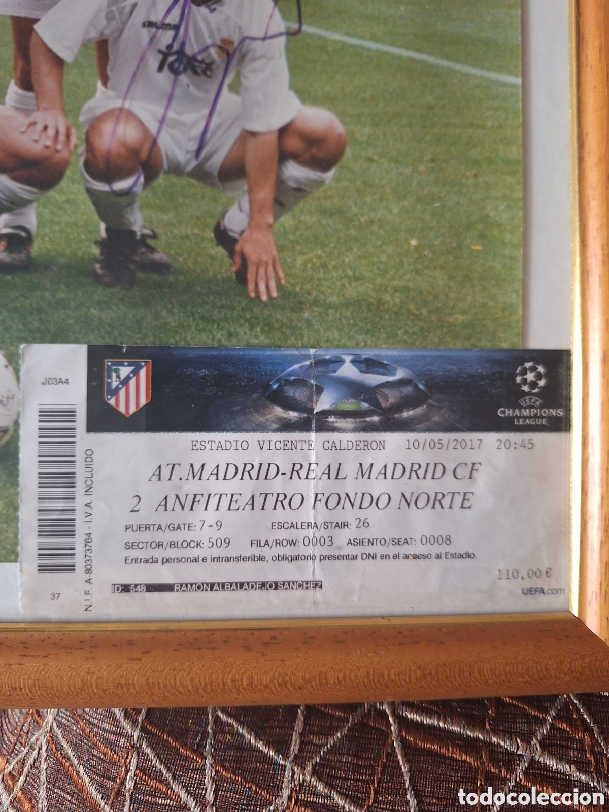Coleccionismo deportivo: Cuadro Real Madrid 1995 - Foto 6