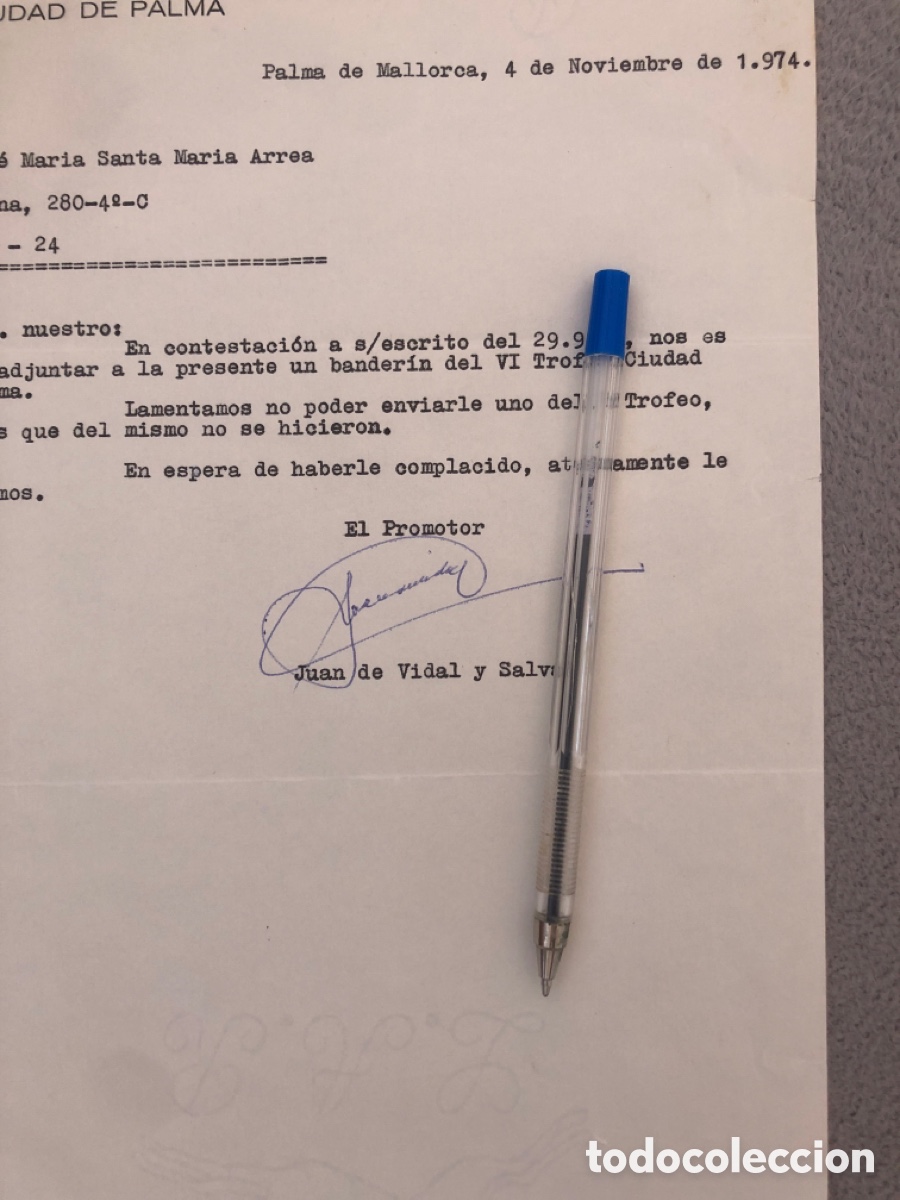 Coleccionismo deportivo: Documento del RCD Mallorca 1974 - Foto 2