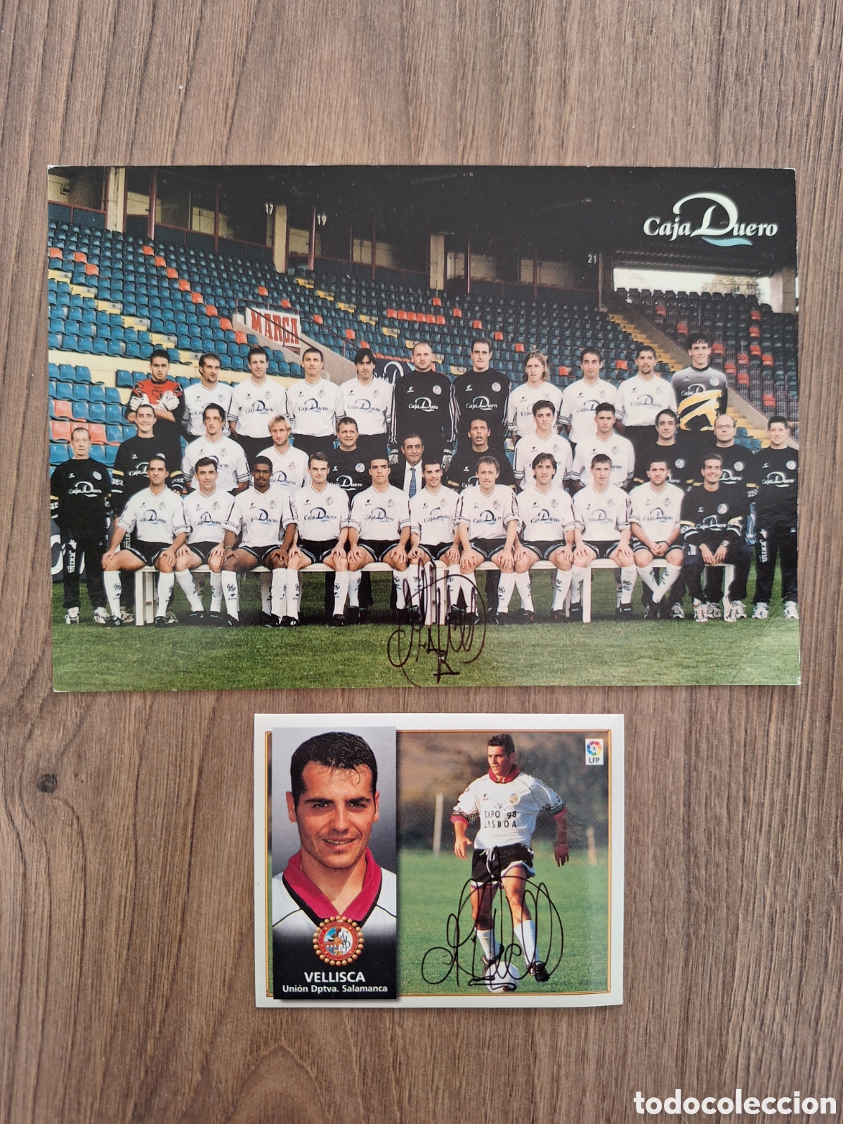 Coleccionismo deportivo: MARTIN VELLISCA, Postal y cromo con autografo (1999) - Foto 1