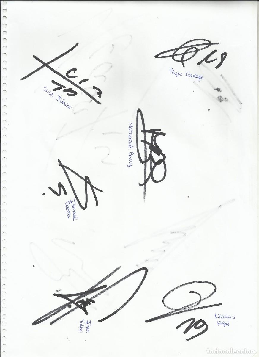 Sammelleidenschaft Sport: Villarreal C. F. 10 firmas hoja de papel. Rotulador. Originales. Jugadores de F&uacute;tbol. 32x22 cm.
