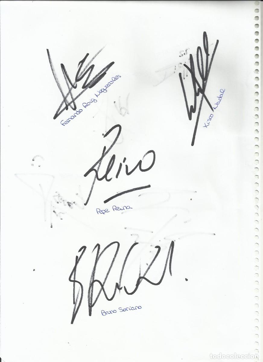 Sammelleidenschaft Sport: Villarreal y Granada. 8 firmas hoja de papel. Rotulador. Originales. Jugadores de F&uacute;tbol. 32x22 cm.