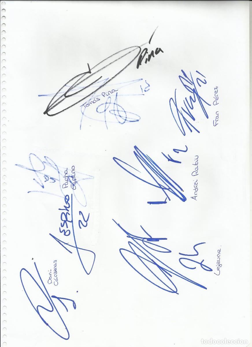 Sammelleidenschaft Sport: Rayo Vallecano. 9 firmas hoja de papel. Rotulador. Originales. Jugadores de F&uacute;tbol. 32x22 cm.