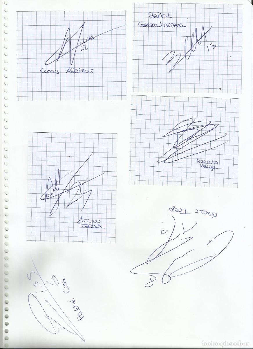 Sammelleidenschaft Sport: Villarreal y Castell&oacute;n. 10 firmas hoja papel. Rotulador. Originales. Jugadores de F&uacute;tbol. 32x22 cm.