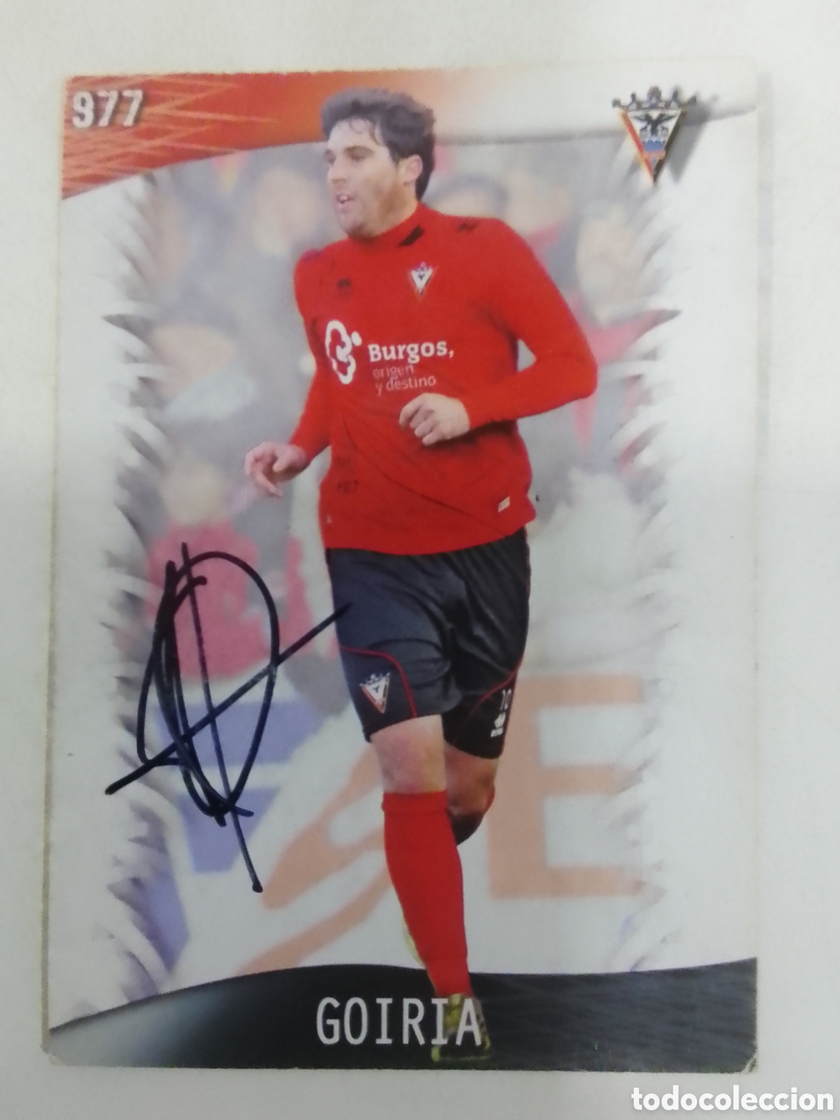 Coleccionismo deportivo: Cromo autografiado Goiria &bull; Mirand&eacute;s.