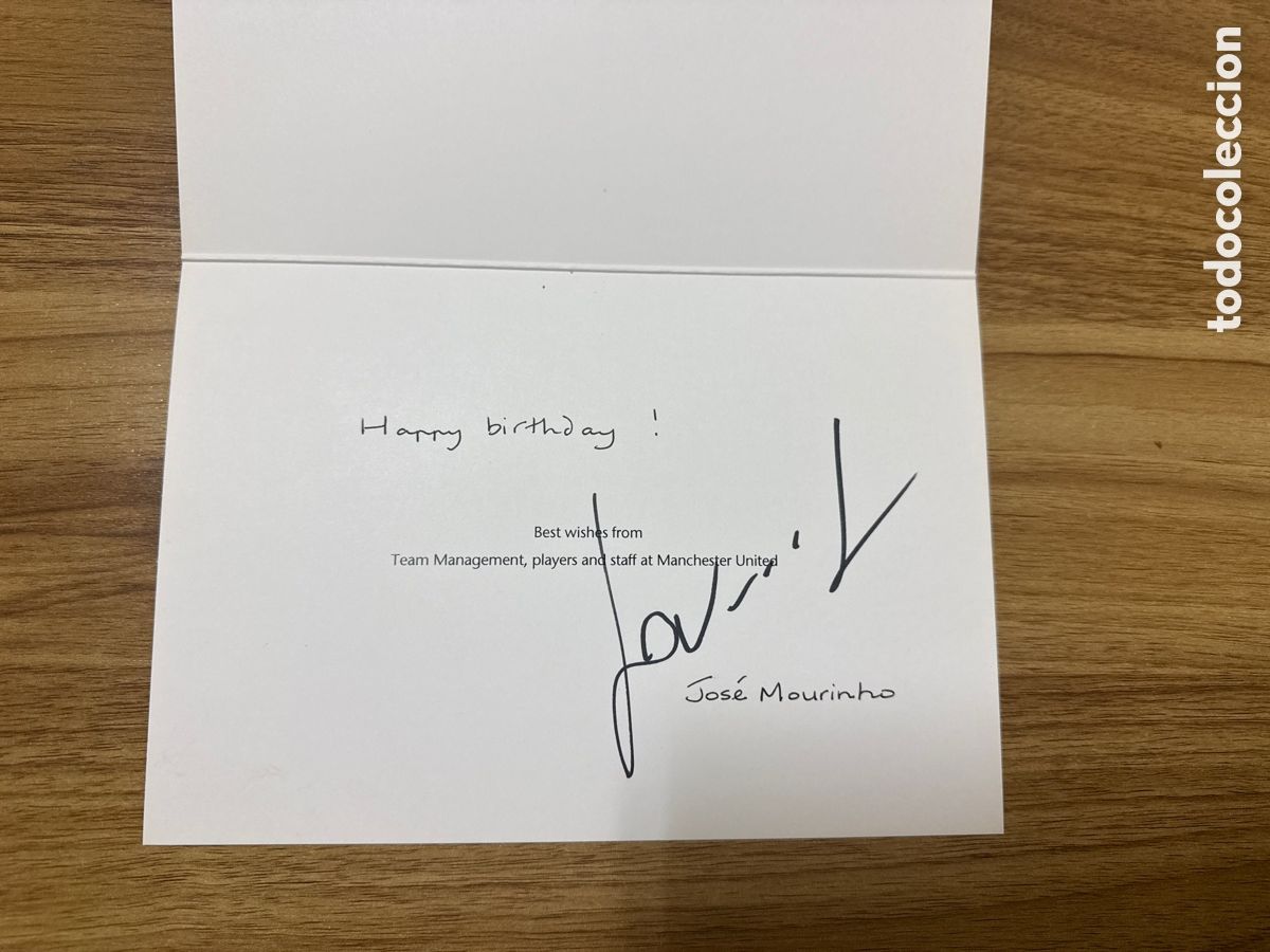 Coleccionismo deportivo: JOSE MOURINHO MANCHESTER UD AUTOGRAFO ORIGINAL