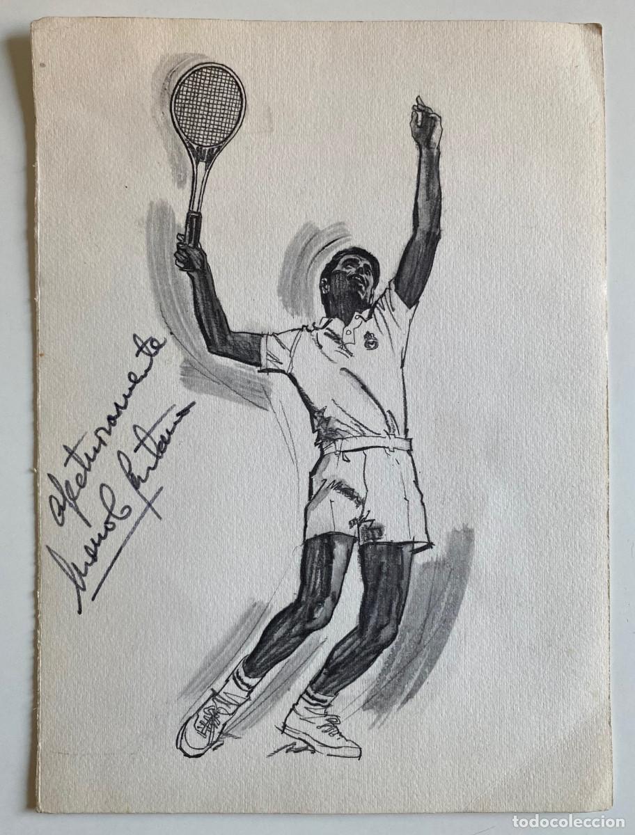 Coleccionismo deportivo: Aut&oacute;grafo Manolo Santana original - tenis