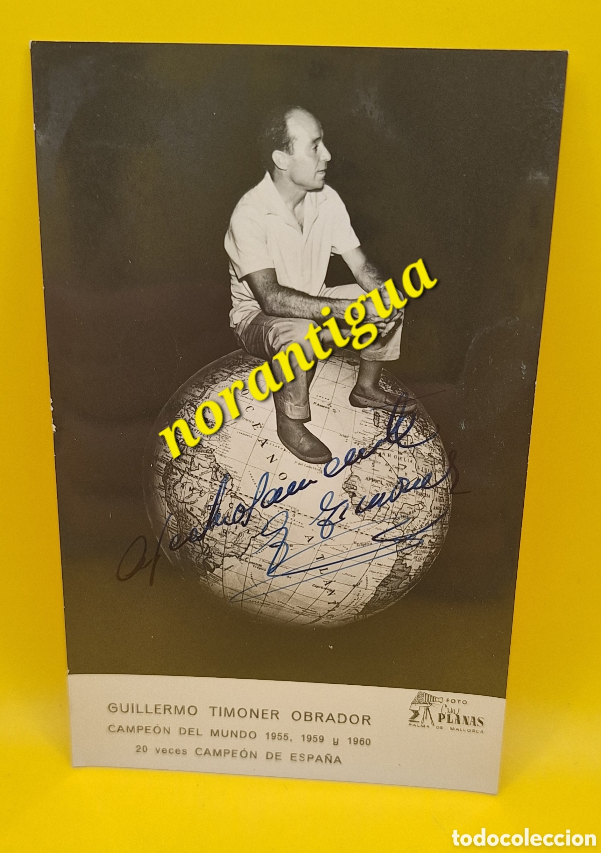 Coleccionismo deportivo: Fotograf&iacute;a firmada por Guillermo Timoner Obrador - Ciclista -