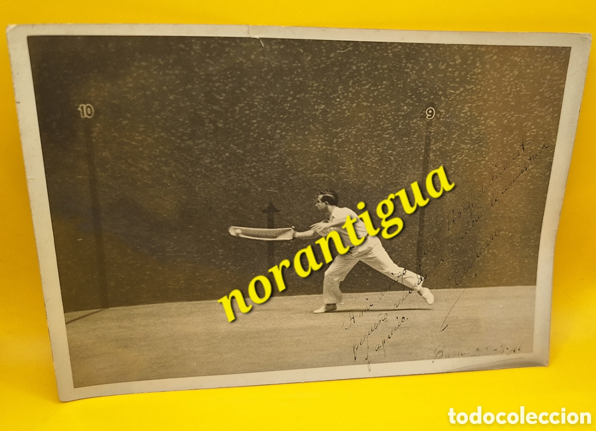 Coleccionismo deportivo: Fotograf&iacute;a Firmada Eulogio Ecenarro - Erbera - San Andr&eacute;s - Cesta Punta - Pelota Vasca - Jai Alai -