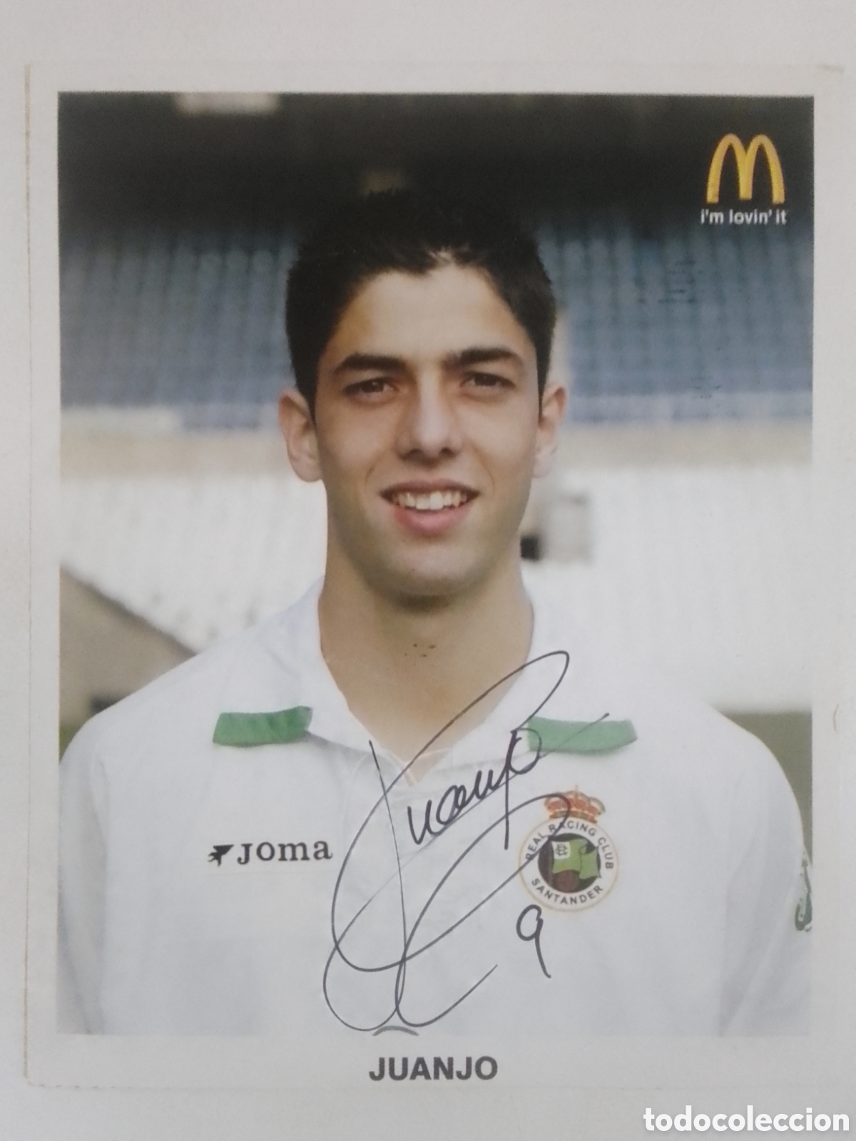 Coleccionismo deportivo: Postal autografiada Juanjo &bull; Real Racing Club Santander.